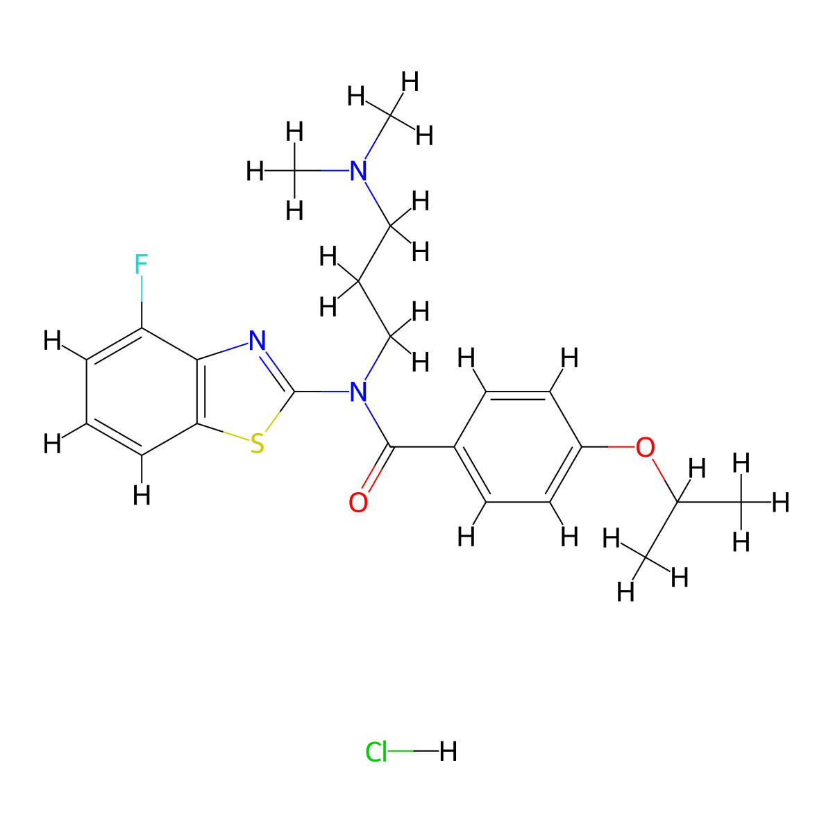 N-(3-(dimethylamino)propyl)-N-(4-fluorobenzo[d]thiazol-2-yl)-4-isopropoxybenzamide hydrochloride molecular structure, CAS 1216649-45-4