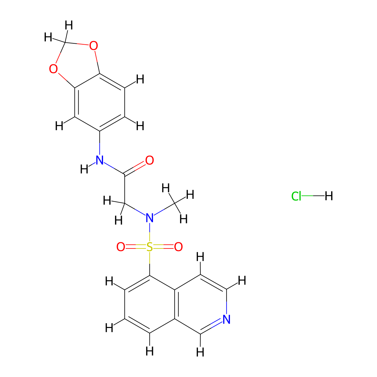 N-(benzo[d][1,3]dioxol-5-yl)-2-(N-methylisoquinoline-5-sulfonamido)acetamide hydrochloride molecular structure, CAS 1216649-70-5