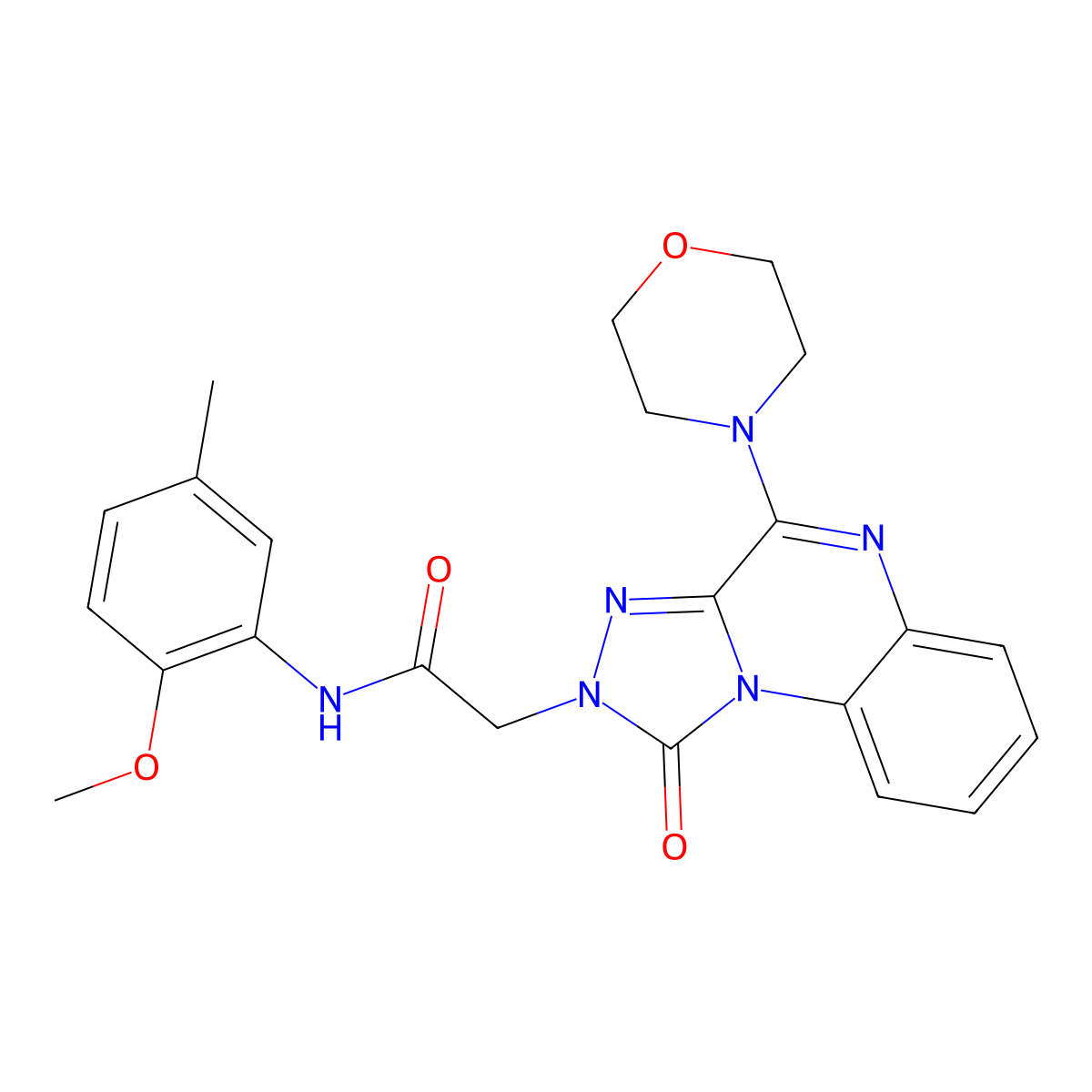 N-(2-methoxy-5-methylphenyl)-2-(4-morpholino-1-oxo-[1,2,4]triazolo[4,3-a]quinoxalin-2(1H)-yl)acetamide molecular structure, CAS 1216649-99-8