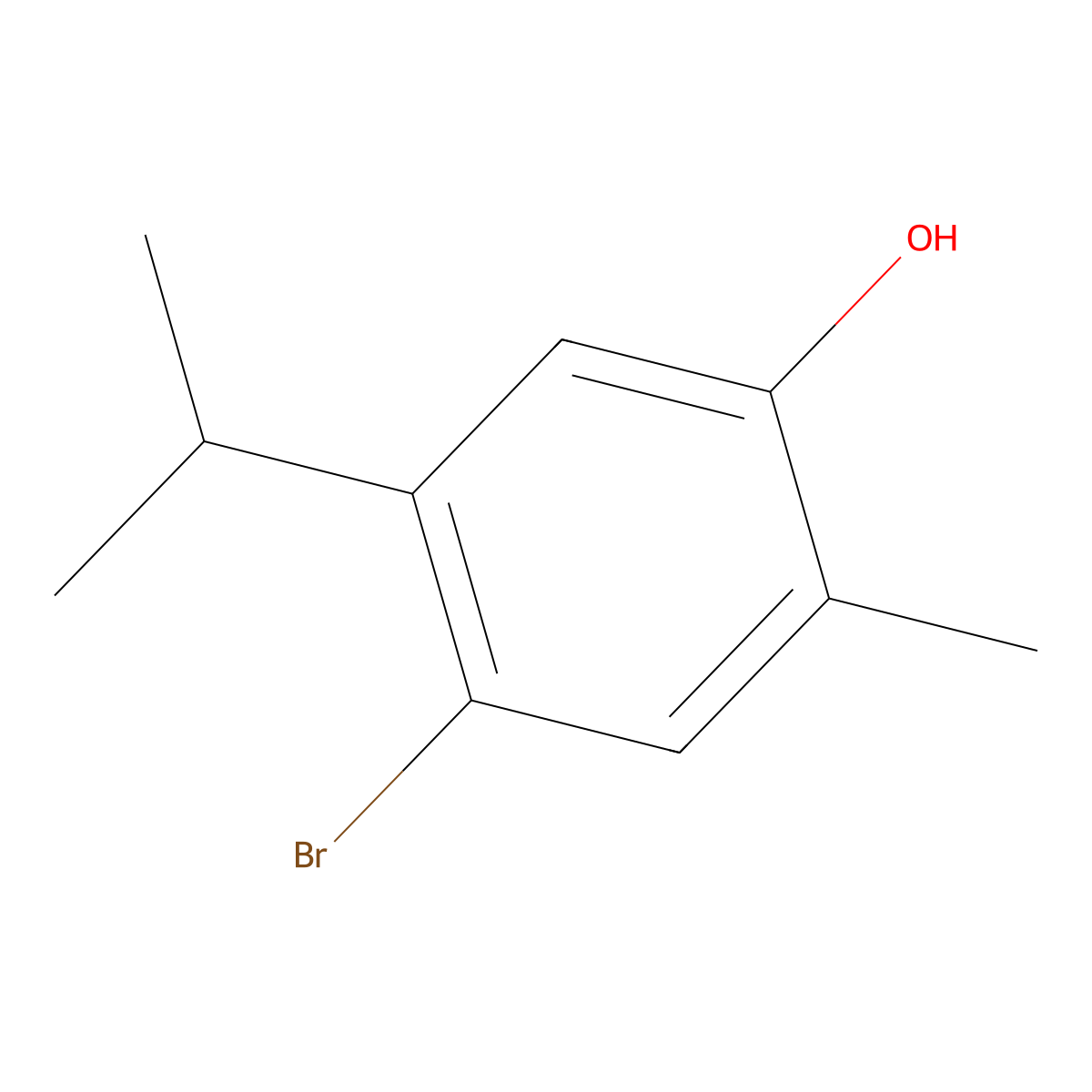 4-Bromo-2-methyl-5-(propan-2-yl)phenol molecular structure, CAS 121665-99-4