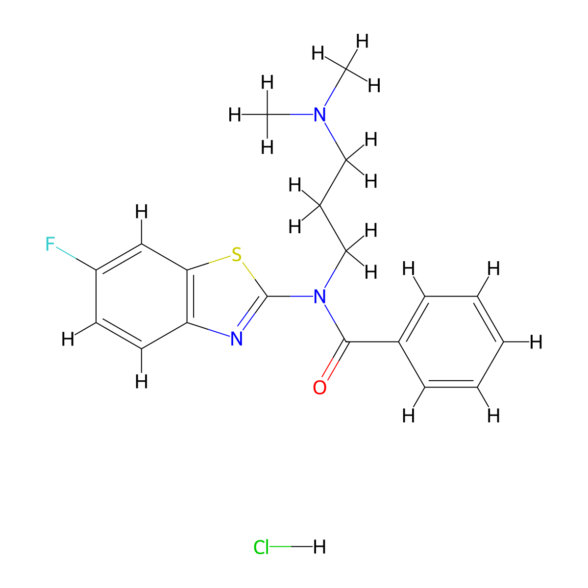 N-[3-(dimethylamino)propyl]-N-(6-fluoro-1,3-benzothiazol-2-yl)benzamide hydrochloride molecular structure, CAS 1216653-03-0