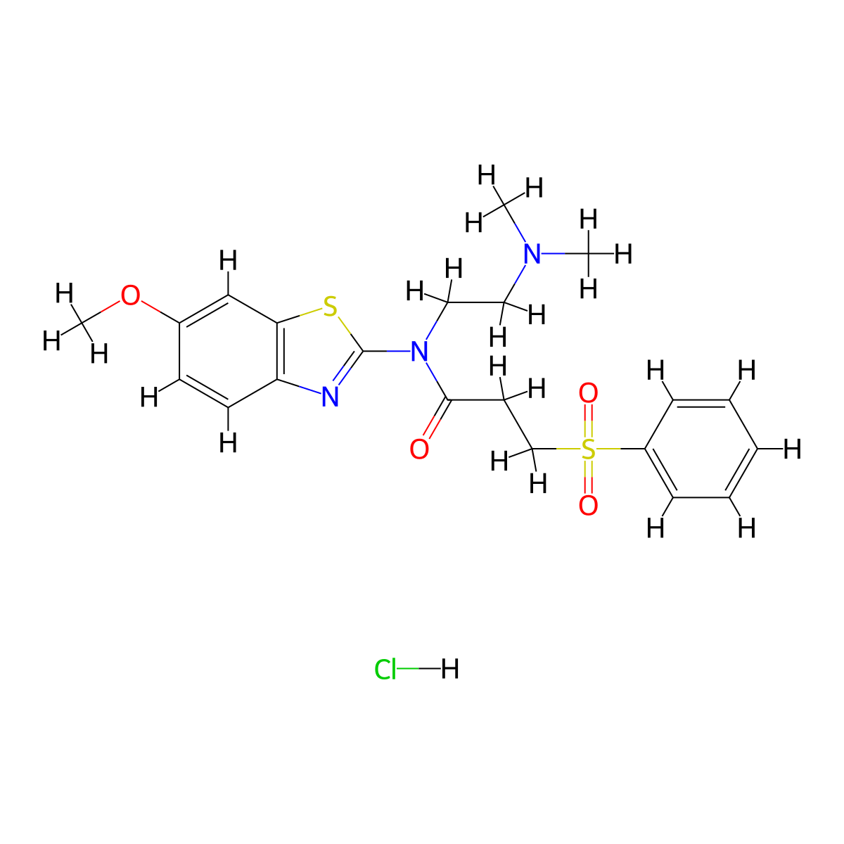 N-(2-(dimethylamino)ethyl)-N-(6-methoxybenzo[d]thiazol-2-yl)-3-(phenylsulfonyl)propanamide hydrochloride molecular structure, CAS 1216653-38-1