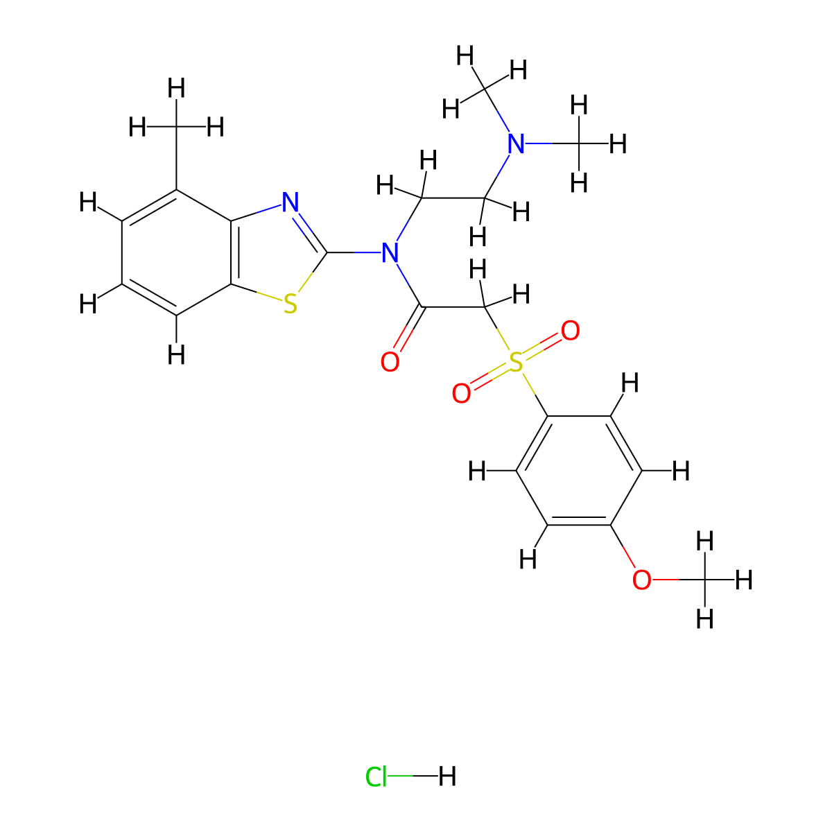 N-(2-(dimethylamino)ethyl)-2-((4-methoxyphenyl)sulfonyl)-N-(4-methylbenzo[d]thiazol-2-yl)acetamide hydrochloride molecular structure, CAS 1216654-06-6