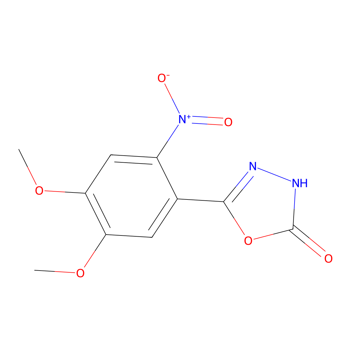 5-(4,5-Dimethoxy-2-nitrophenyl)-1,3,4-oxadiazol-2(3H)-one molecular structure, CAS 1216654-38-4