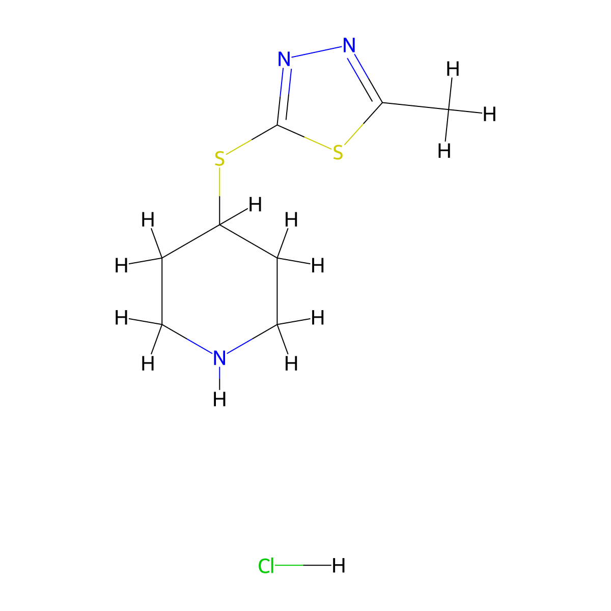 4-[(5-Methyl-1,3,4-thiadiazol-2-yl)sulfanyl]piperidine hydrochloride molecular structure, CAS 1216654-69-1