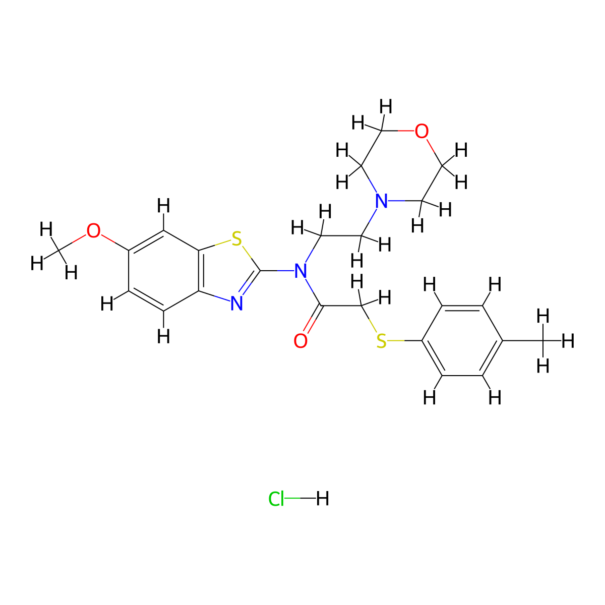 N-(6-methoxybenzo[d]thiazol-2-yl)-N-(2-morpholinoethyl)-2-(p-tolylthio)acetamide hydrochloride molecular structure, CAS 1216656-39-1
