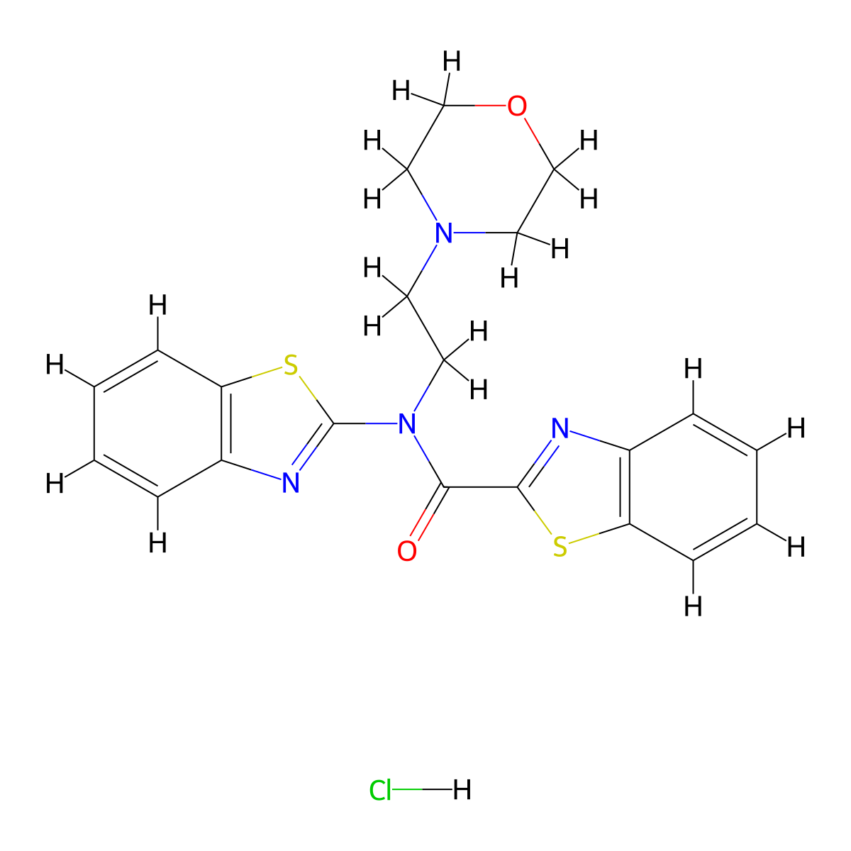 N-(benzo[d]thiazol-2-yl)-N-(2-morpholinoethyl)benzo[d]thiazole-2-carboxamide hydrochloride molecular structure, CAS 1216656-52-8
