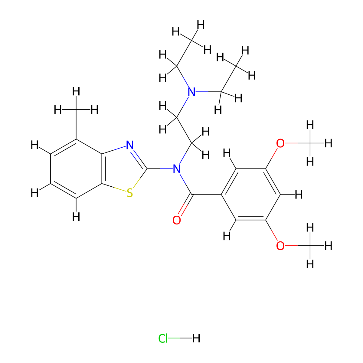 N-(2-(diethylamino)ethyl)-3,5-dimethoxy-N-(4-methylbenzo[d]thiazol-2-yl)benzamide hydrochloride molecular structure, CAS 1216656-84-6