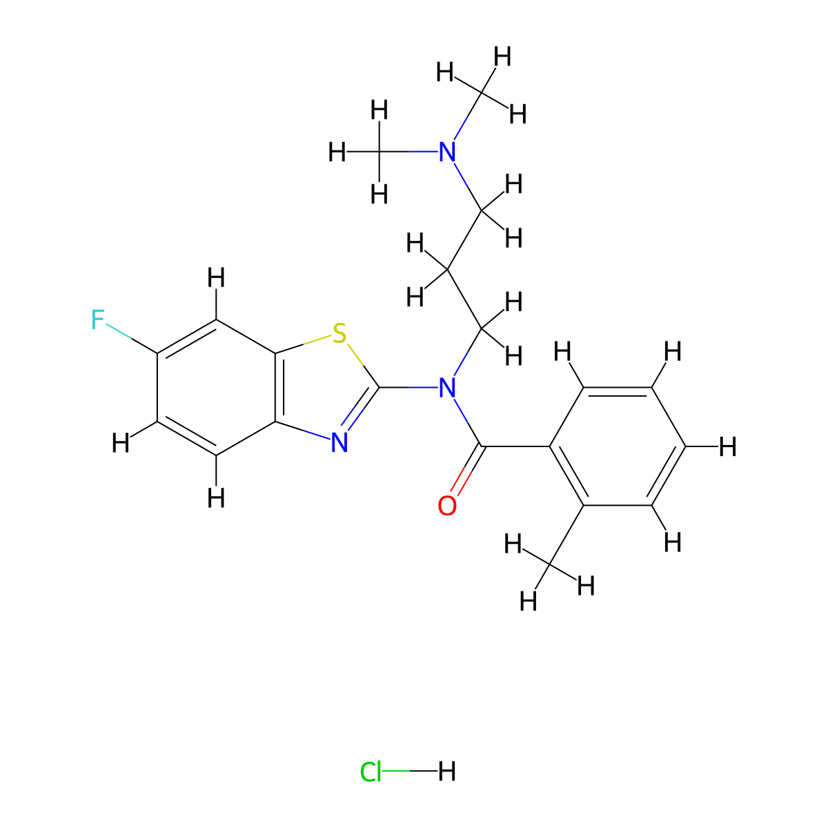 N-[3-(Dimethylamino)propyl]-N-(6-fluoro-1,3-benzothiazol-2-YL)-2-methylbenzamide hydrochloride molecular structure, CAS 1216657-63-4