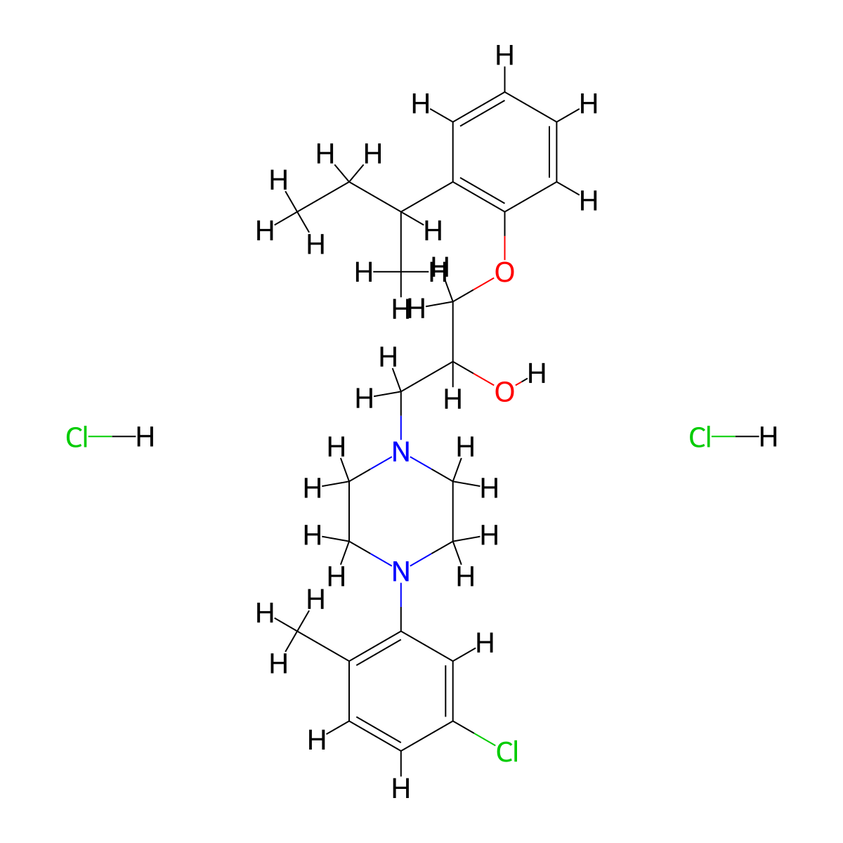 1-(2-(Sec-butyl)phenoxy)-3-(4-(5-chloro-2-methylphenyl)piperazin-1-yl)propan-2-ol dihydrochloride molecular structure, CAS 1216658-52-4