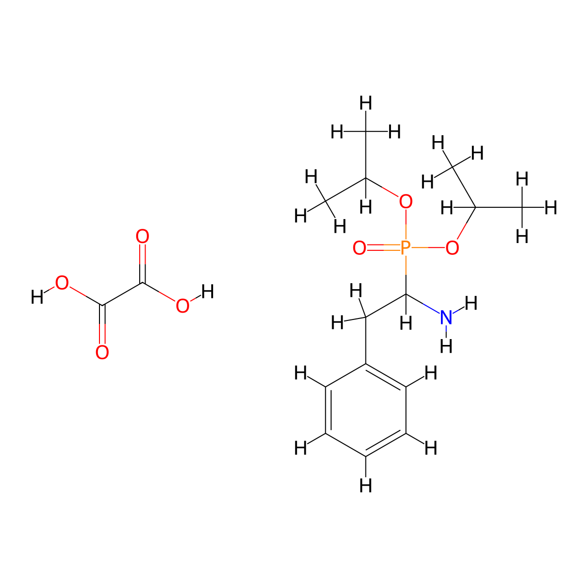 Diisopropyl (1-amino-2-phenylethyl)phosphonate oxalate molecular structure, CAS 1216660-41-1