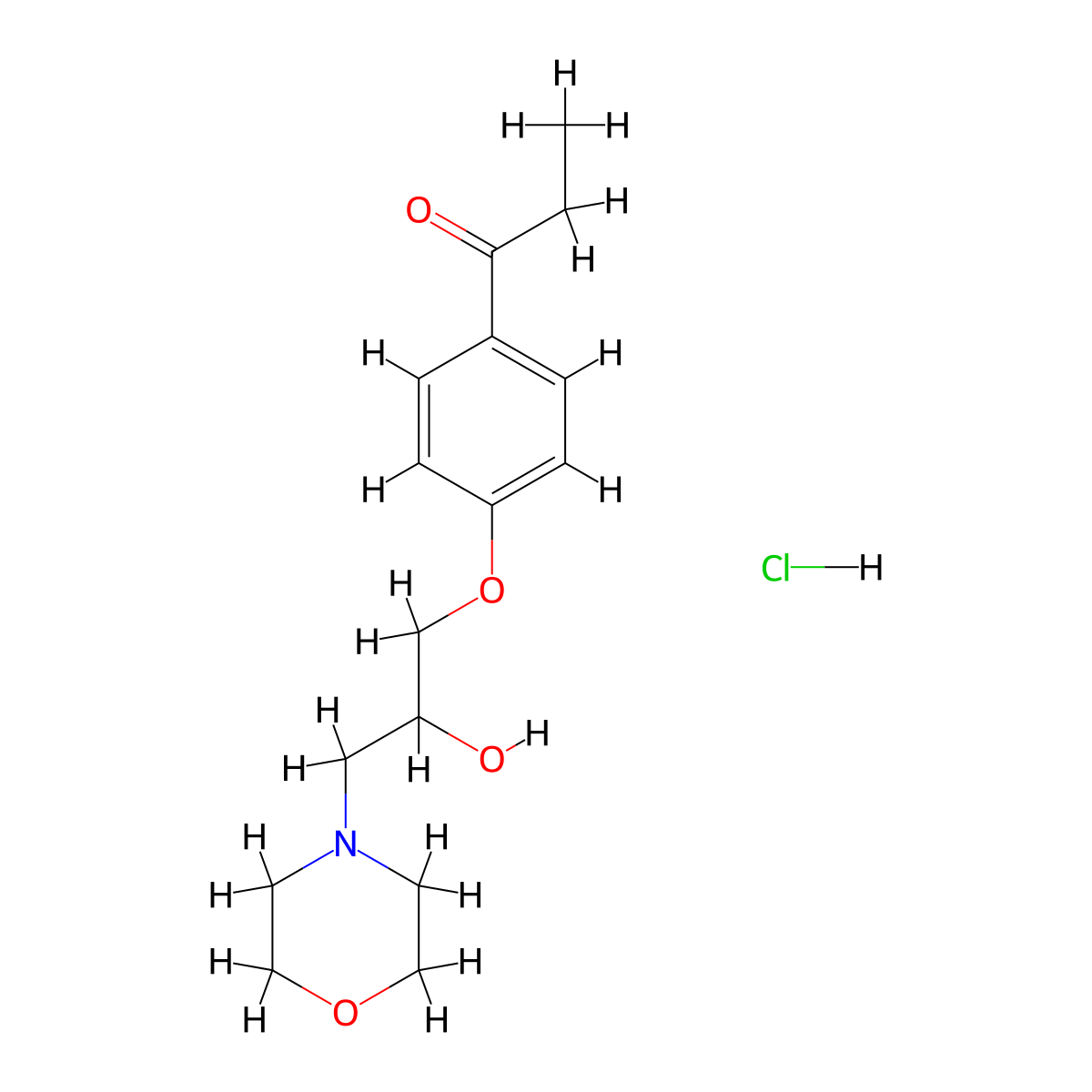 1-(4-(2-Hydroxy-3-morpholinopropoxy)phenyl)propan-1-one hydrochloride molecular structure, CAS 1216660-95-5