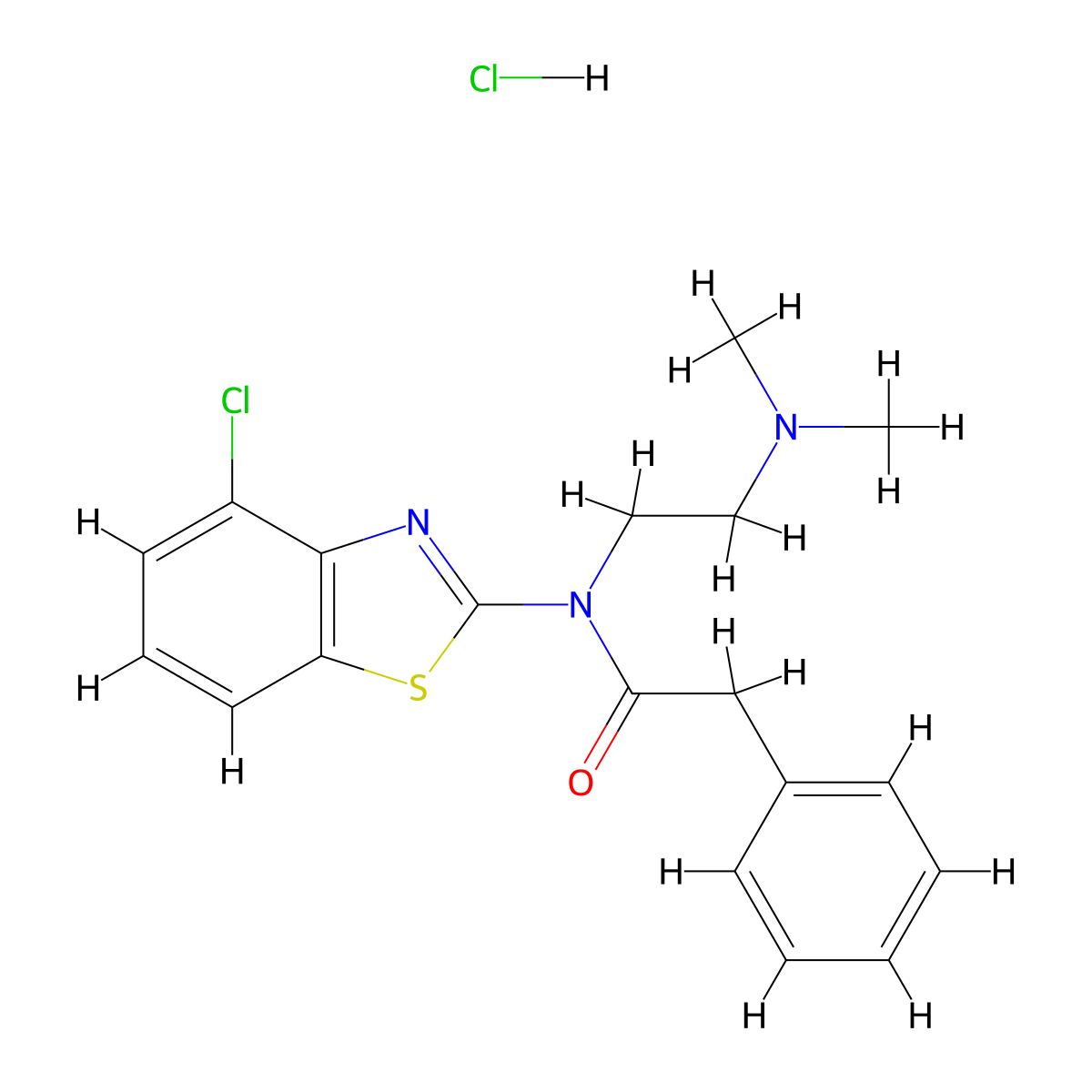 N-(4-chlorobenzo[d]thiazol-2-yl)-N-(2-(dimethylamino)ethyl)-2-phenylacetamide hydrochloride molecular structure, CAS 1216661-81-2