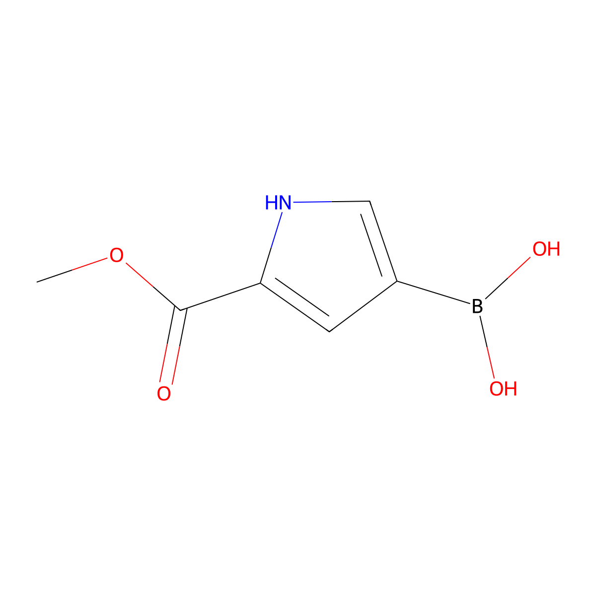 5-(Methoxycarbonyl)-1H-pyrrol-3-ylboronic acid molecular structure, CAS 1216665-38-1