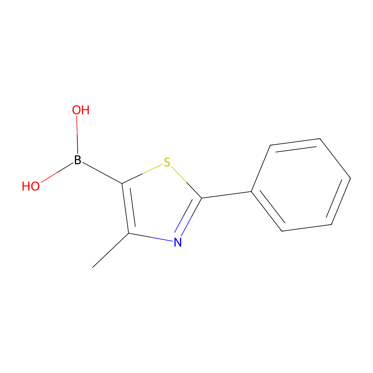 4-Methyl-2-phenylthiazol-5-ylboronic acid molecular structure, CAS 1216665-40-5