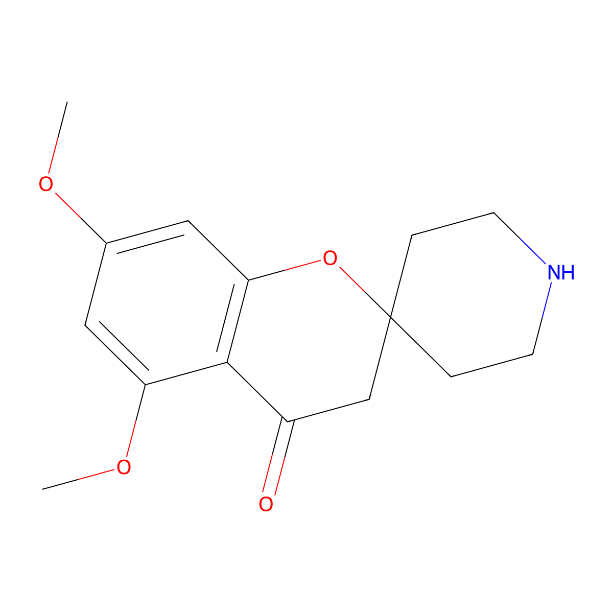 5,7-Dimethoxyspiro[chromane-2,4'-piperidin]-4-one molecular structure, CAS 1216666-21-5