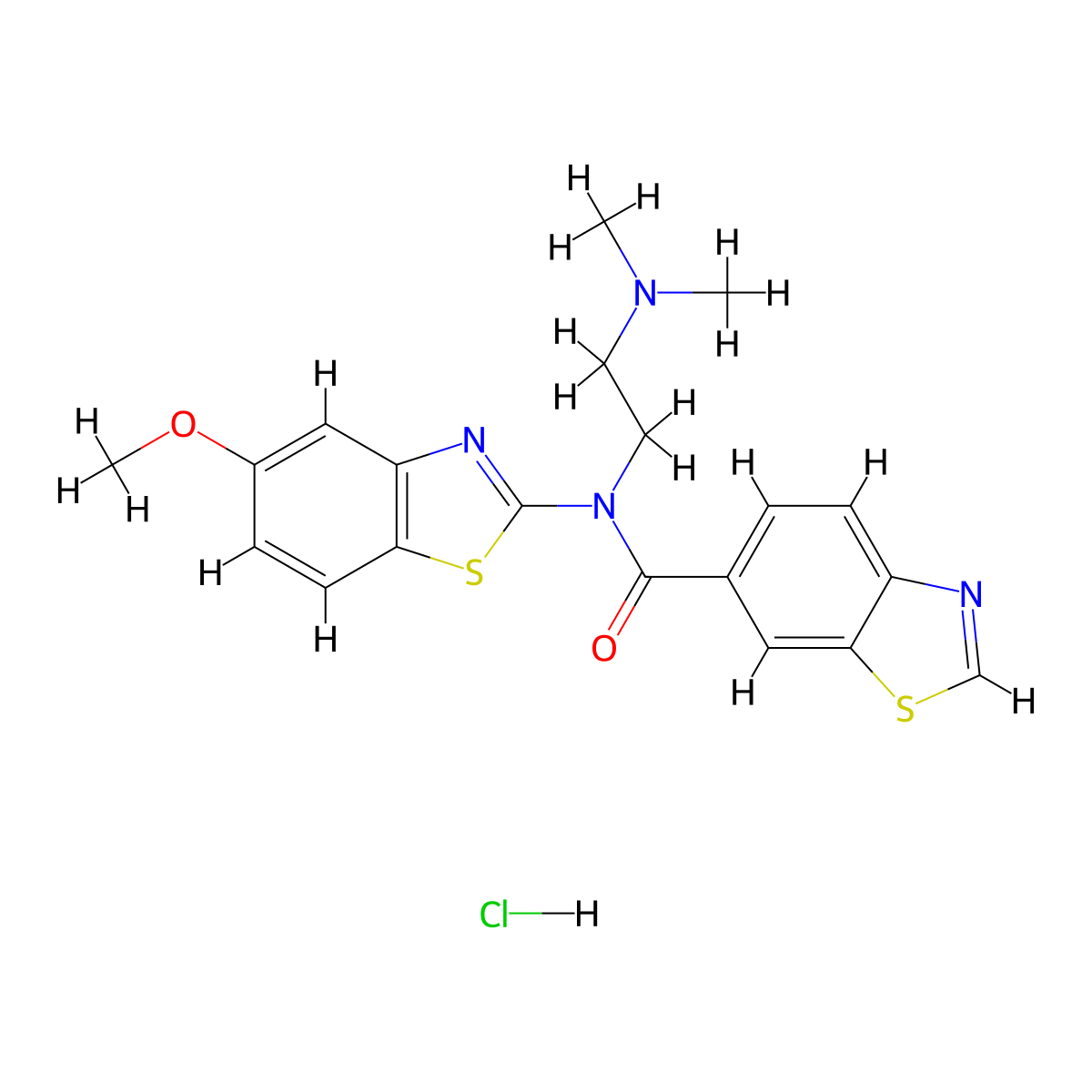N-(2-(dimethylamino)ethyl)-N-(5-methoxybenzo[d]thiazol-2-yl)benzo[d]thiazole-6-carboxamide hydrochloride molecular structure, CAS 1216667-89-8