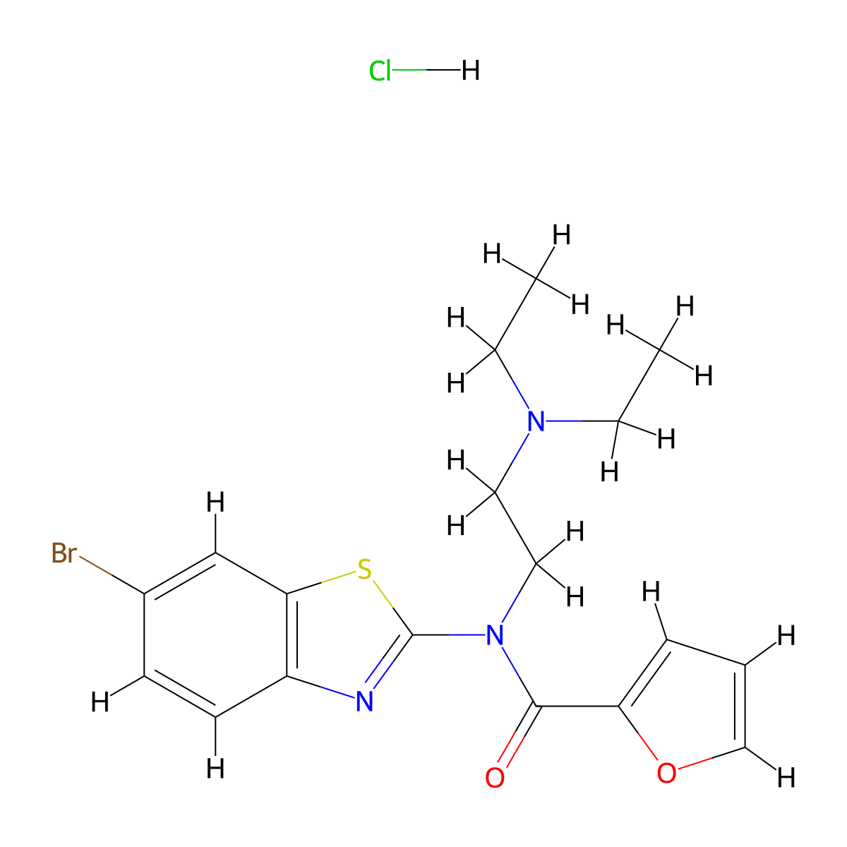 N-(6-bromobenzo[d]thiazol-2-yl)-N-(2-(diethylamino)ethyl)furan-2-carboxamide hydrochloride molecular structure, CAS 1216667-97-8