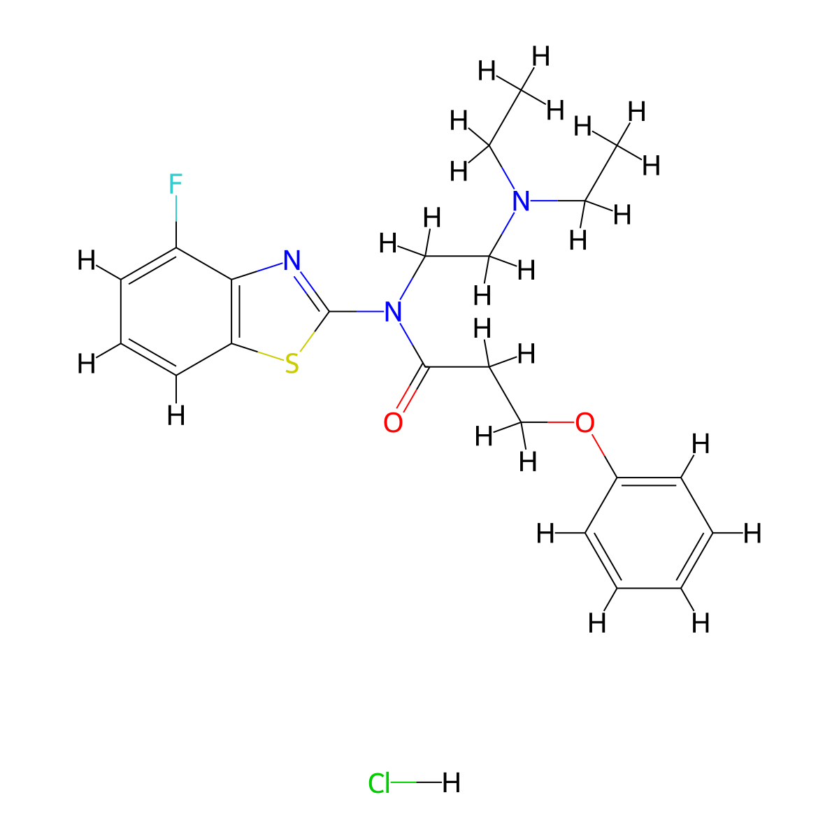 N-(2-(diethylamino)ethyl)-N-(4-fluorobenzo[d]thiazol-2-yl)-3-phenoxypropanamide hydrochloride molecular structure, CAS 1216669-53-2