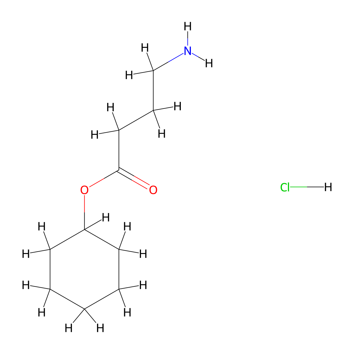 4-Aminobutyric acid cyclohexyl ester hydrochloride molecular structure, CAS 121667-30-9