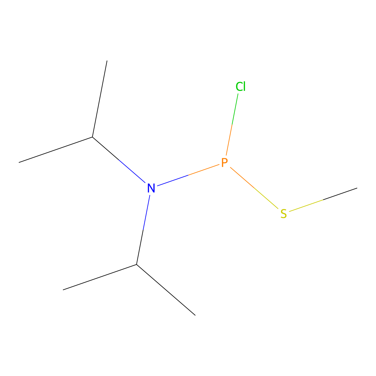 1-Chloro-N,N-diisopropyl-1-(methylthio)phosphanamine molecular structure, CAS 121667-95-6