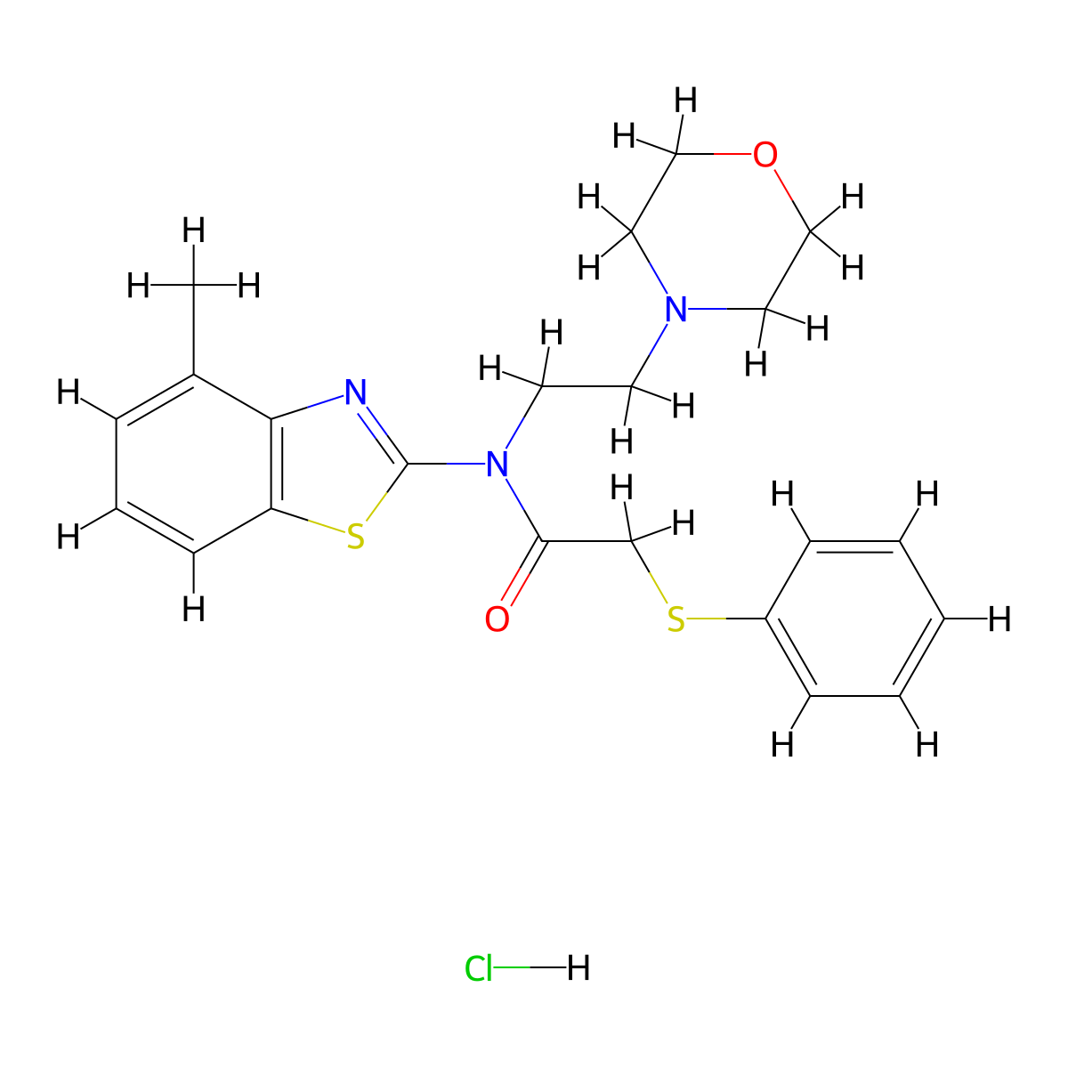 N-(4-methylbenzo[d]thiazol-2-yl)-N-(2-morpholinoethyl)-2-(phenylthio)acetamide hydrochloride molecular structure, CAS 1216673-15-2