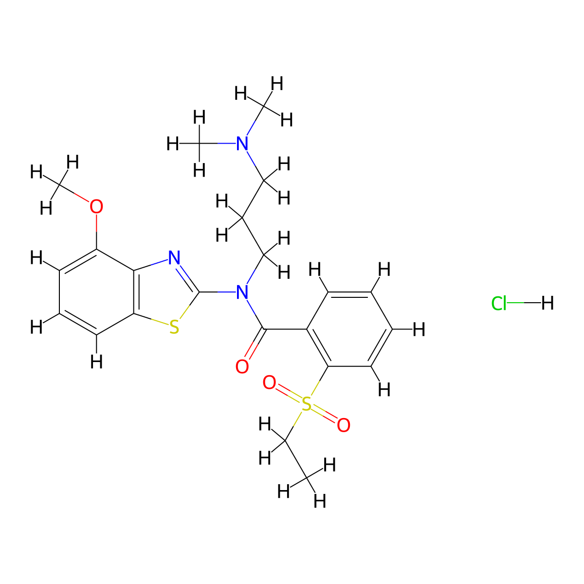 N-(3-(dimethylamino)propyl)-2-(ethylsulfonyl)-N-(4-methoxybenzo[d]thiazol-2-yl)benzamide hydrochloride molecular structure, CAS 1216674-28-0