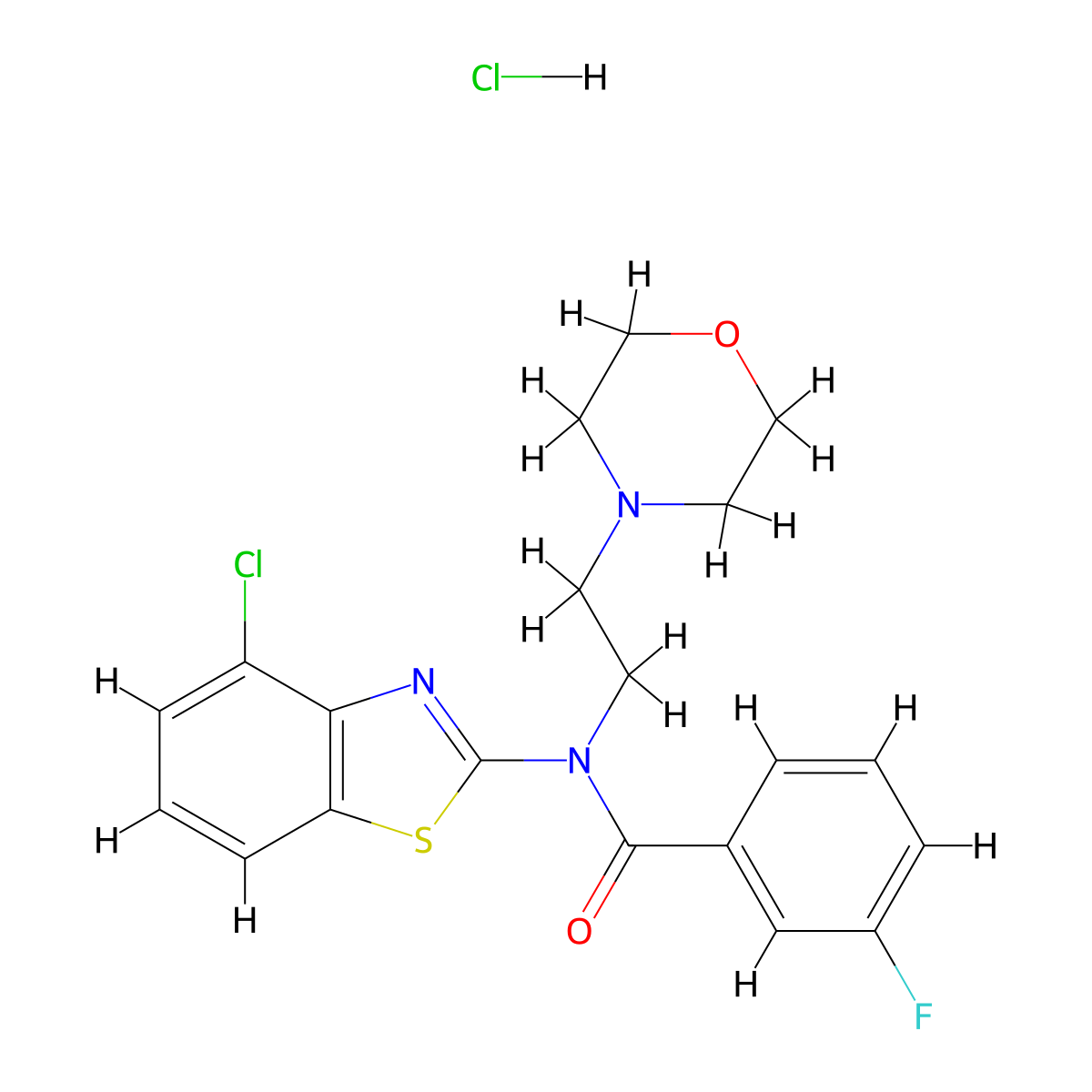 N-(4-chlorobenzo[d]thiazol-2-yl)-3-fluoro-N-(2-morpholinoethyl)benzamide hydrochloride molecular structure, CAS 1216677-01-8