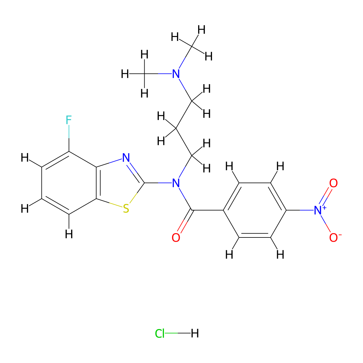 N-(3-(dimethylamino)propyl)-N-(4-fluorobenzo[d]thiazol-2-yl)-4-nitrobenzamide hydrochloride molecular structure, CAS 1216677-94-9