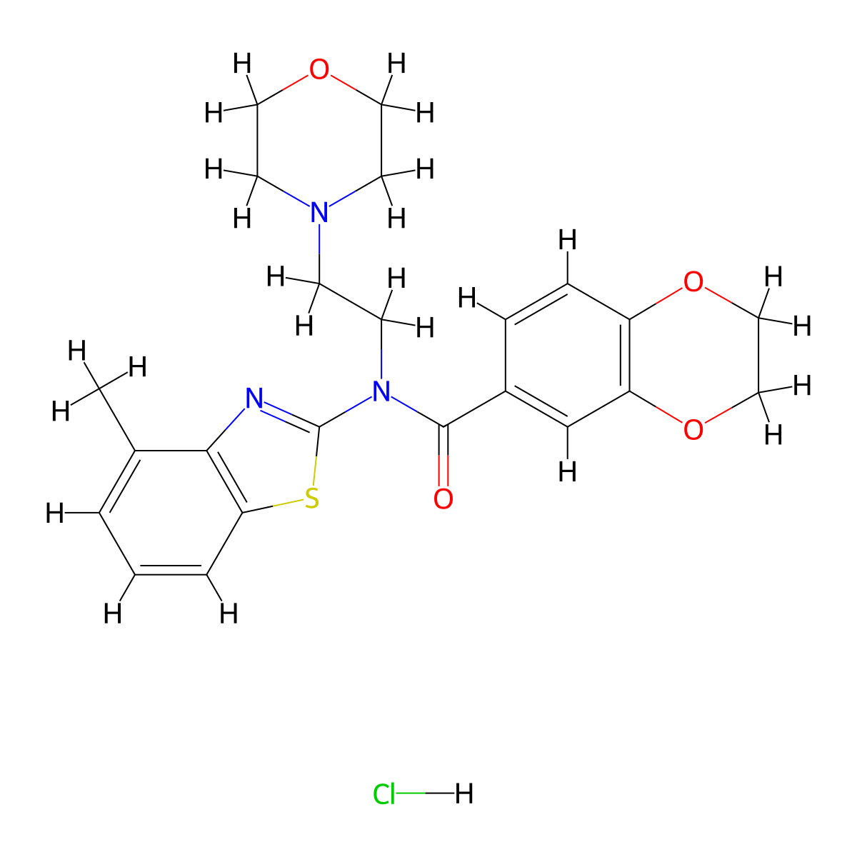 N-(4-methylbenzo[d]thiazol-2-yl)-N-(2-morpholinoethyl)-2,3-dihydrobenzo[b][1,4]dioxine-6-carboxamide hydrochloride molecular structure, CAS 1216678-40-8