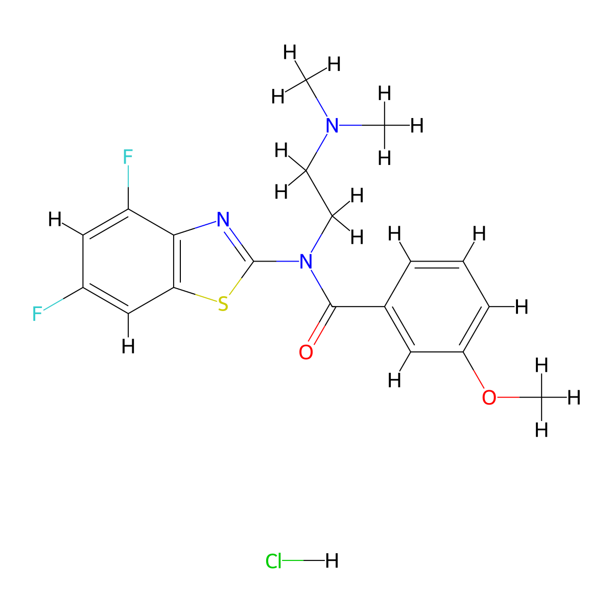 N-(4,6-difluorobenzo[d]thiazol-2-yl)-N-(2-(dimethylamino)ethyl)-3-methoxybenzamide hydrochloride molecular structure, CAS 1216678-74-8