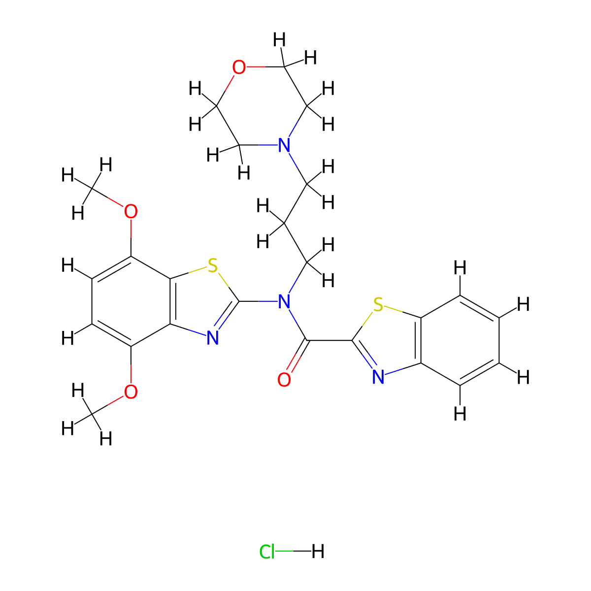 N-(4,7-dimethoxybenzo[d]thiazol-2-yl)-N-(3-morpholinopropyl)benzo[d]thiazole-2-carboxamide hydrochloride molecular structure, CAS 1216678-85-1