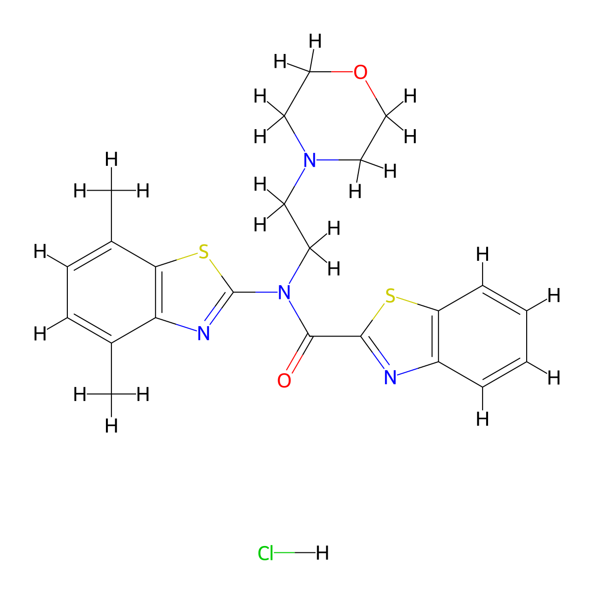 N-(4,7-dimethylbenzo[d]thiazol-2-yl)-N-(2-morpholinoethyl)benzo[d]thiazole-2-carboxamide hydrochloride molecular structure, CAS 1216680-26-0
