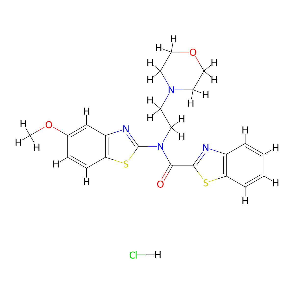 N-(5-methoxybenzo[d]thiazol-2-yl)-N-(2-morpholinoethyl)benzo[d]thiazole-2-carboxamide hydrochloride molecular structure, CAS 1216681-17-2