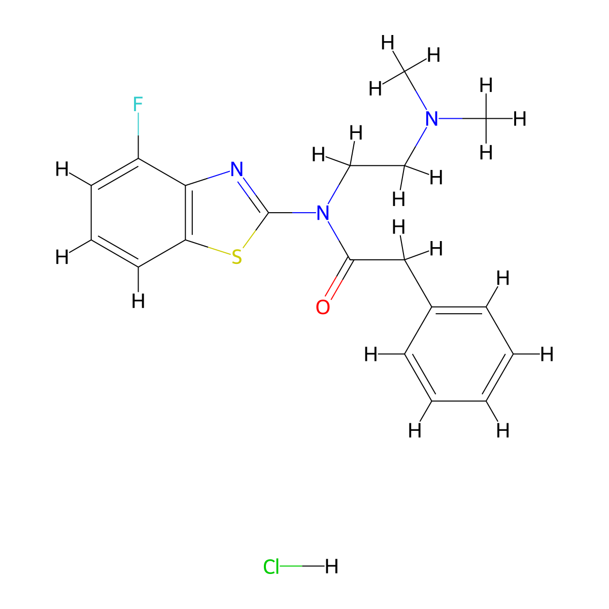 N-(2-(dimethylamino)ethyl)-N-(4-fluorobenzo[d]thiazol-2-yl)-2-phenylacetamide hydrochloride molecular structure, CAS 1216683-94-1