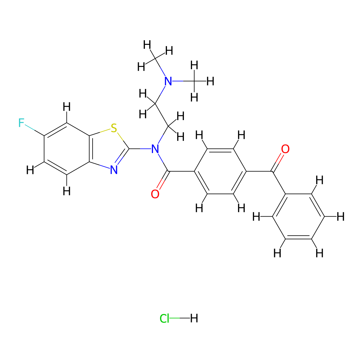 4-benzoyl-N-(2-(dimethylamino)ethyl)-N-(6-fluorobenzo[d]thiazol-2-yl)benzamide hydrochloride molecular structure, CAS 1216687-44-3