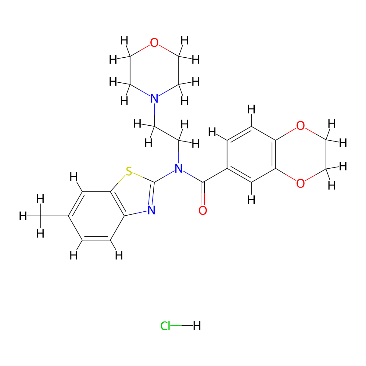 N-(6-methylbenzo[d]thiazol-2-yl)-N-(2-morpholinoethyl)-2,3-dihydrobenzo[b][1,4]dioxine-6-carboxamide hydrochloride molecular structure, CAS 1216687-55-6