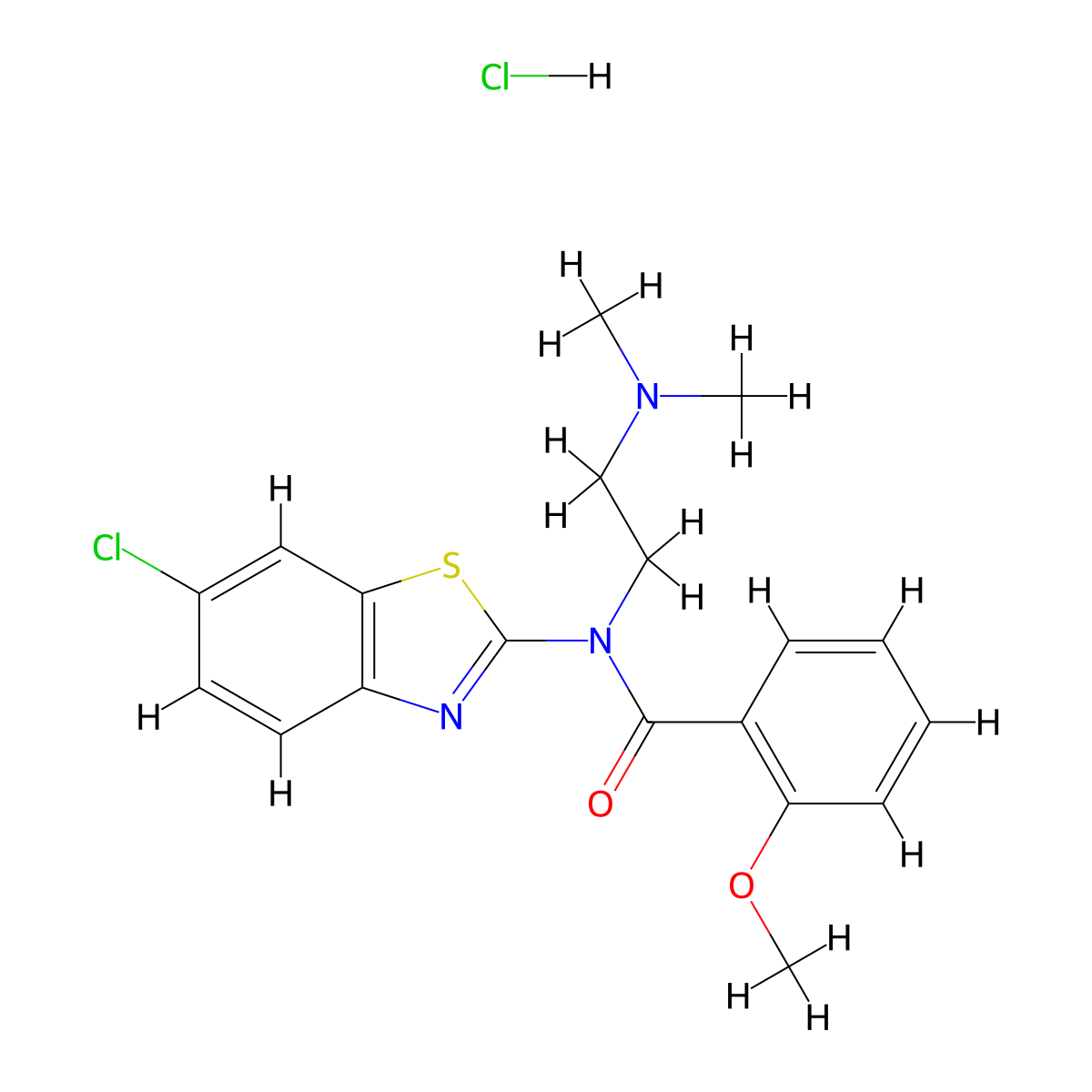 N-(6-chlorobenzo[d]thiazol-2-yl)-N-(2-(dimethylamino)ethyl)-2-methoxybenzamide hydrochloride molecular structure, CAS 1216688-33-3
