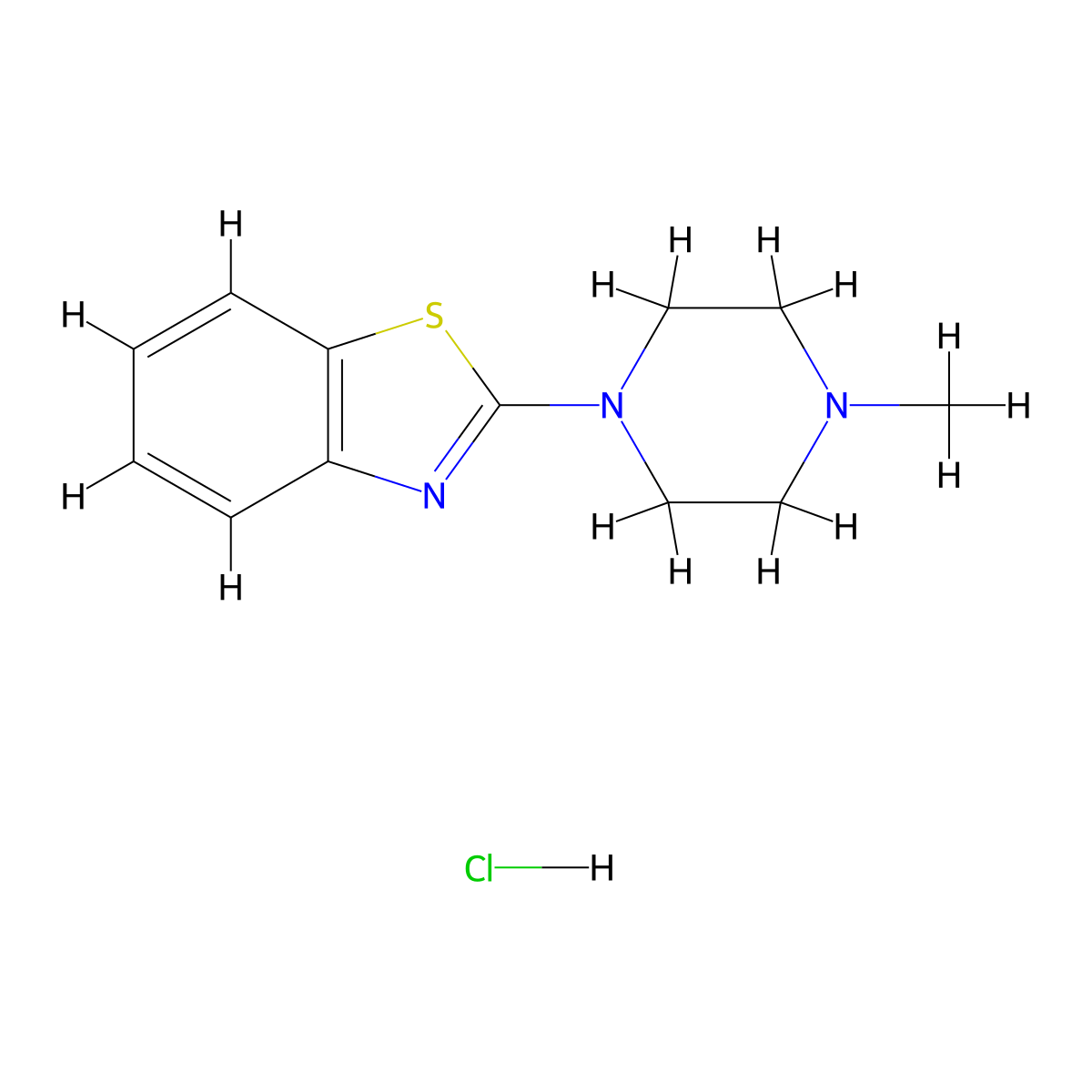 2-(4-Methylpiperazin-1-YL)-1,3-benzothiazole hydrochloride molecular structure, CAS 1216689-17-6