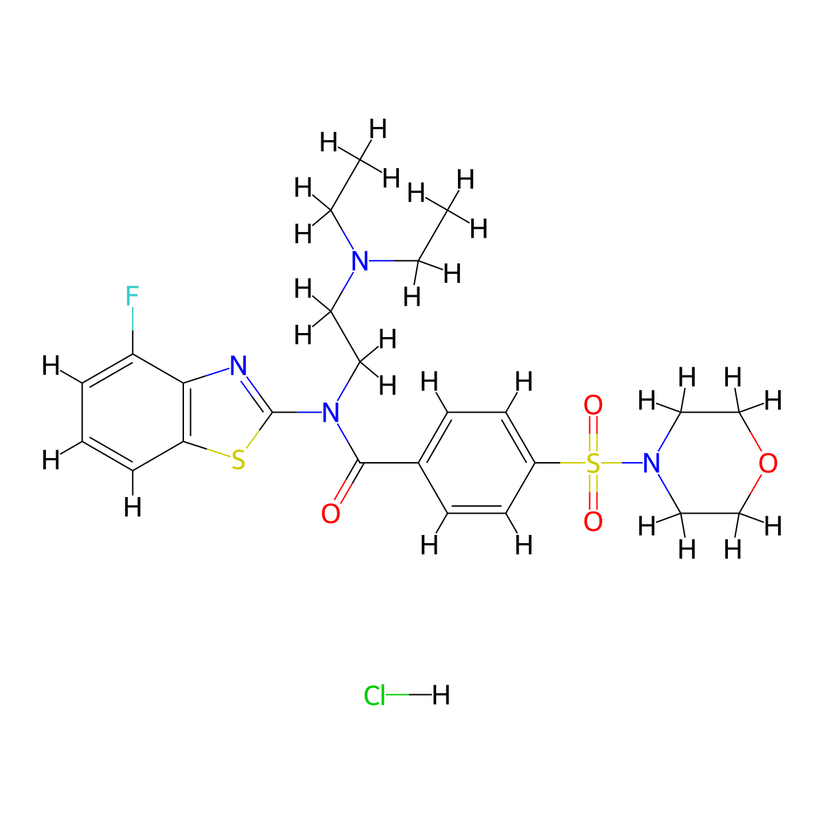N-(2-(diethylamino)ethyl)-N-(4-fluorobenzo[d]thiazol-2-yl)-4-(morpholinosulfonyl)benzamide hydrochloride molecular structure, CAS 1216689-77-8