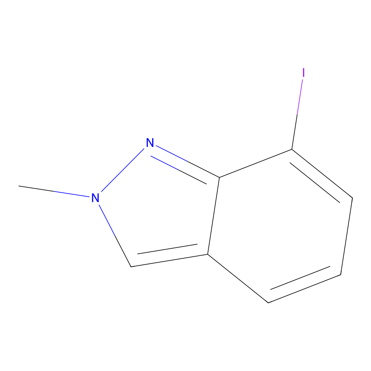 7-Iodo-2-methyl-2H-indazole molecular structure, CAS 1216694-71-1