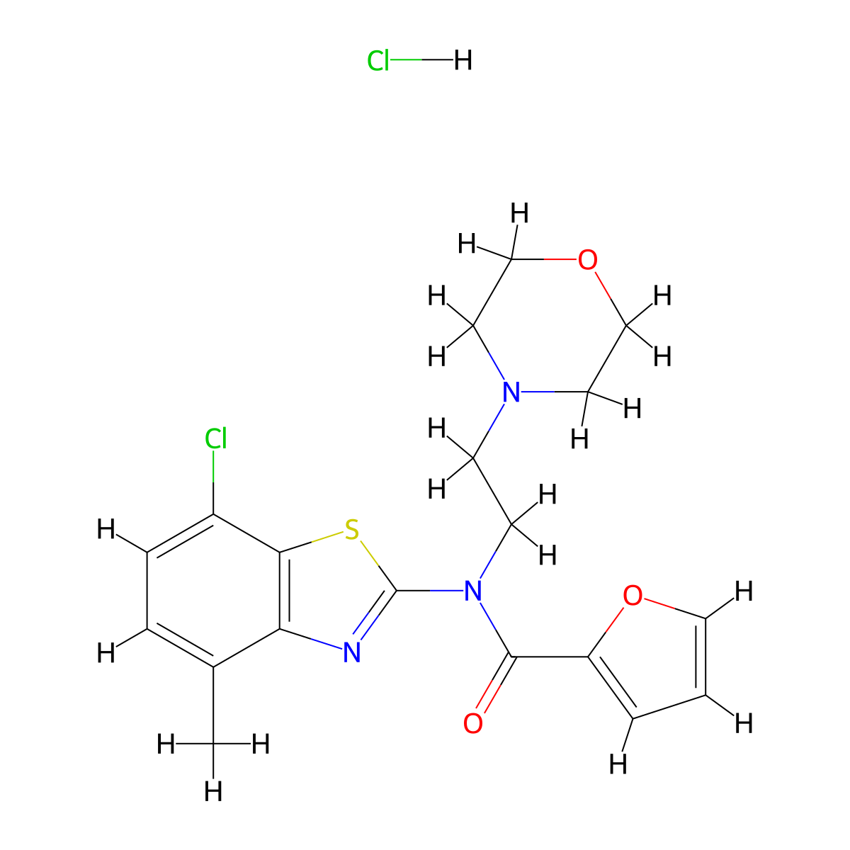 N-(7-Chloro-4-methyl-1,3-benzothiazol-2-YL)-N-[2-(morpholin-4-YL)ethyl]furan-2-carboxamide hydrochloride molecular structure, CAS 1216695-39-4