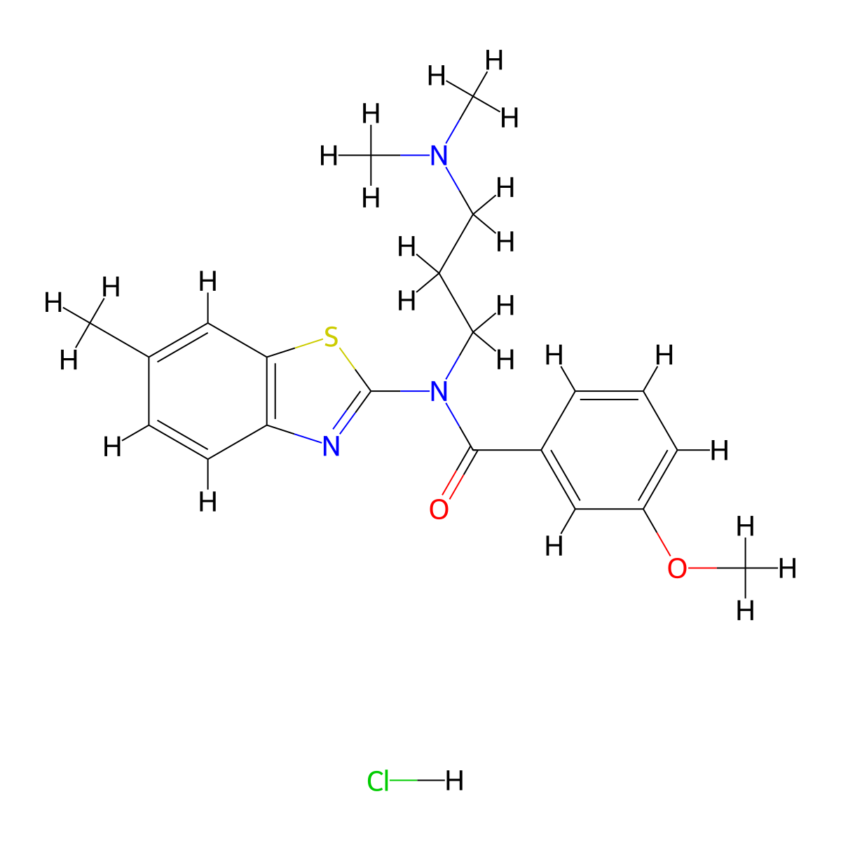 N-(3-(dimethylamino)propyl)-3-methoxy-N-(6-methylbenzo[d]thiazol-2-yl)benzamide hydrochloride molecular structure, CAS 1216695-57-6