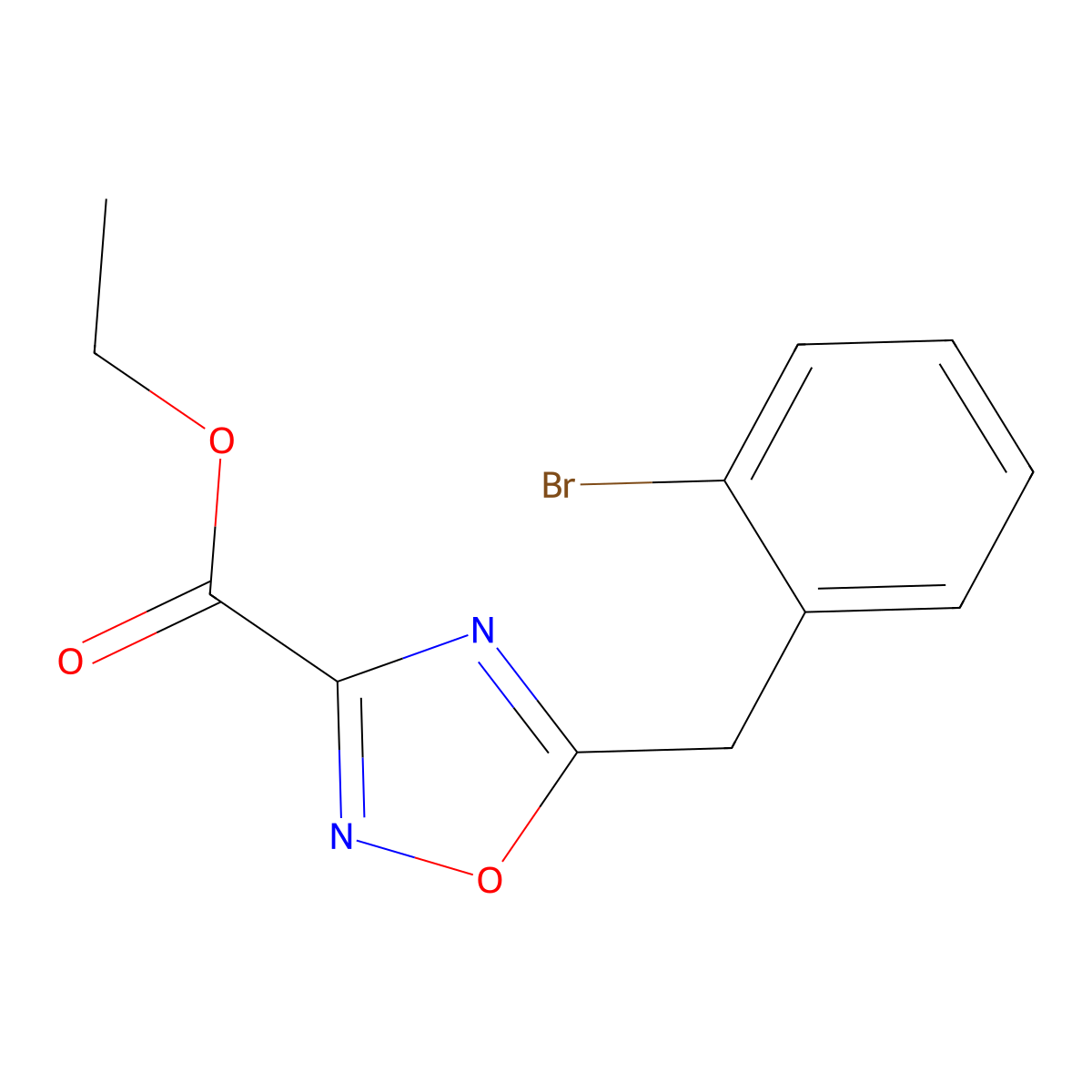 Ethyl 5-(2-Bromobenzyl)-1,2,4-oxadiazole-3-carboxylate molecular structure, CAS 1216696-40-0