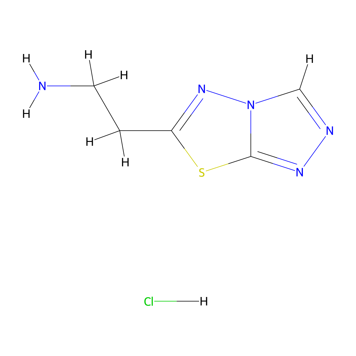 2-{[1,2,4]Triazolo[3,4-b][1,3,4]thiadiazol-6-yl}ethan-1-amine hydrochloride molecular structure, CAS 1216696-77-3