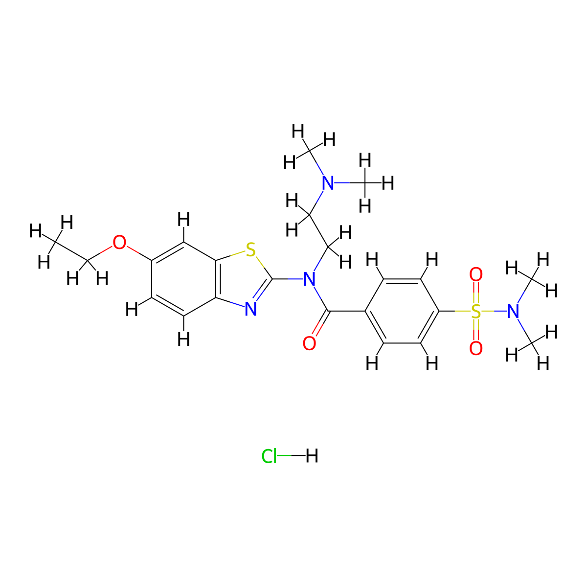 N-(2-(dimethylamino)ethyl)-4-(N,N-dimethylsulfamoyl)-N-(6-ethoxybenzo[d]thiazol-2-yl)benzamide hydrochloride molecular structure, CAS 1216698-54-2