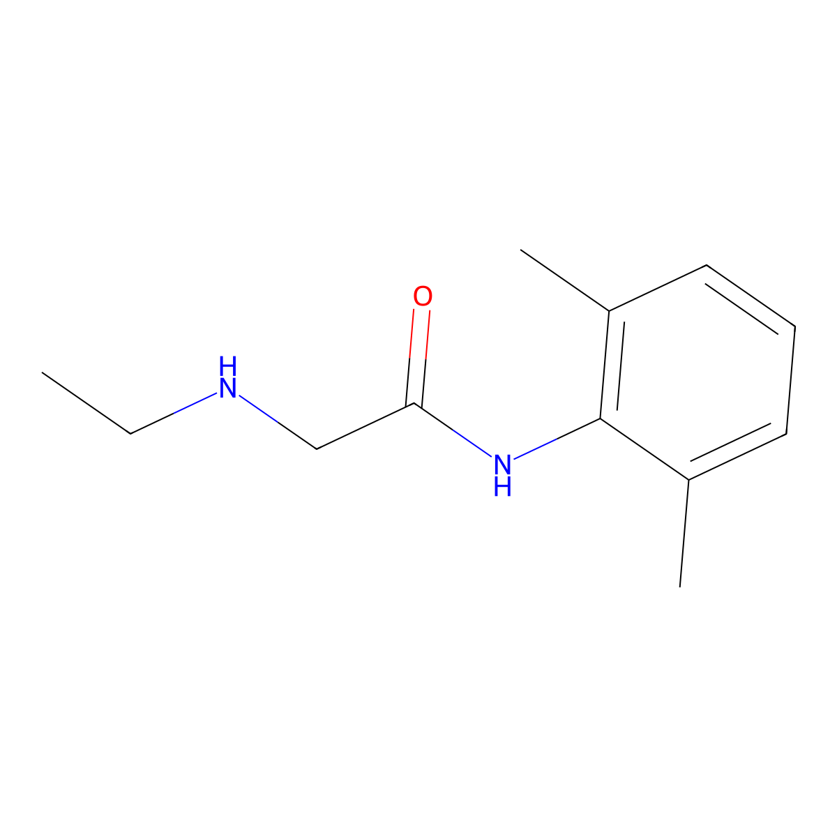 Monoethylglycinexylidide molecular structure, CAS 1216698-89-3