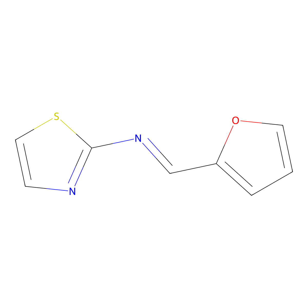 2-Thiazolamine, N-(2-furanylmethylene)- molecular structure, CAS 121670-21-1