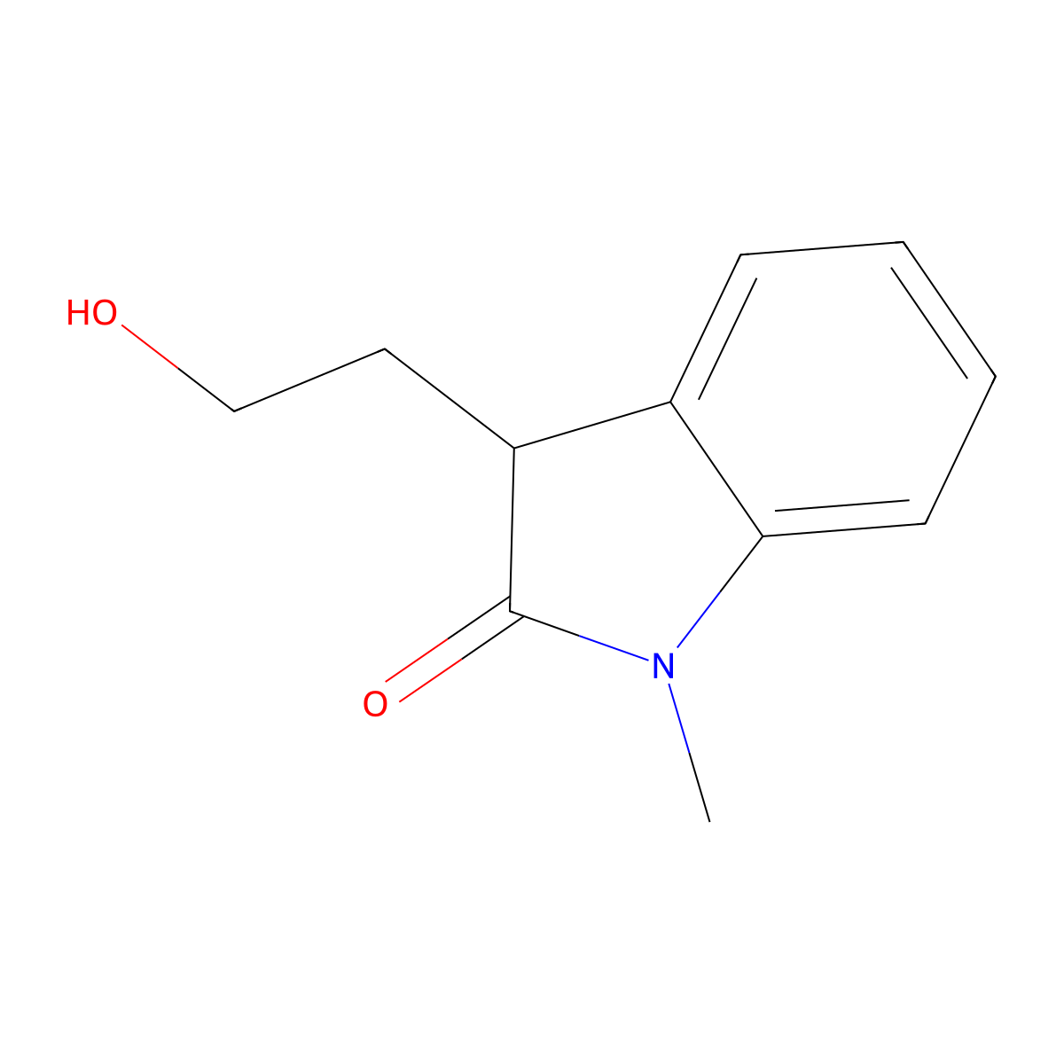 3-(2-hydroxyethyl)-1-methyl-1,3-dihydro-2H-indol-2-one molecular structure, CAS 121670-65-3