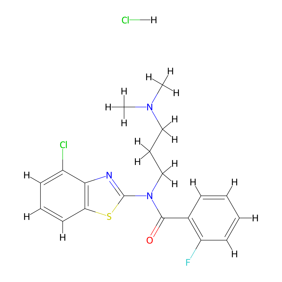 N-(4-chlorobenzo[d]thiazol-2-yl)-N-(3-(dimethylamino)propyl)-2-fluorobenzamide hydrochloride molecular structure, CAS 1216700-54-7